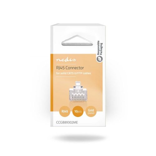 Cat5 FTP moduláris csatlakozó tömör vezetékhez | RJ45 (8P8C) - 10 db