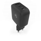 Nedis WGCHA100WBK töltő 100 W, GaN, PD3.0, QC 2,5 / 3,0 / 5,0 A, Kimenetek száma: 3, USB-A / 2x USB-C, fekete