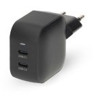 Nedis 45W USB-C töltő – 2x USB-C GaN gyorstöltő Fekete