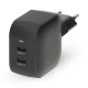 Nedis 45W USB-C töltő – 2x USB-C GaN gyorstöltő Fekete
