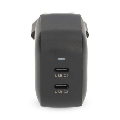 Nedis 45W USB-C töltő – 2x USB-C GaN gyorstöltő Fekete