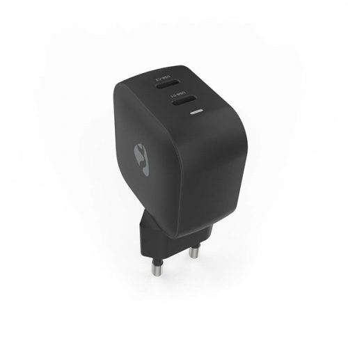 Nedis 45W USB-C töltő – 2x USB-C GaN gyorstöltő Fekete