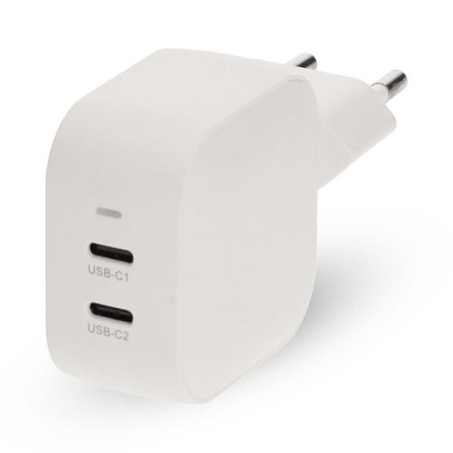 Nedis 45W USB-C töltő – 2x USB-C GaN gyorstöltő Fekete