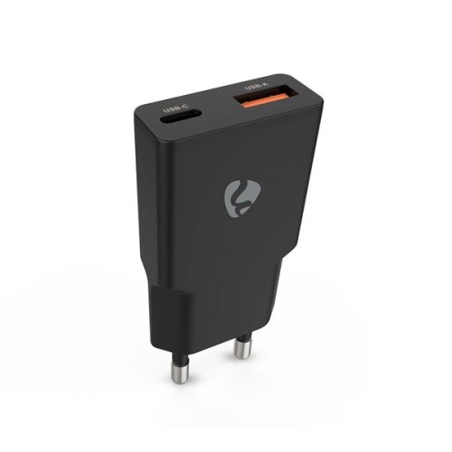 Nedis Hálózati USB gyorstöltő USB-A / USB-C - PD3.0 - 20W - GaN - Fekete