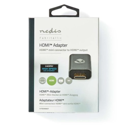 Nedis mini HDMI - HDMI adapter - 4K@60Hz - aranyozott - alumínium ház