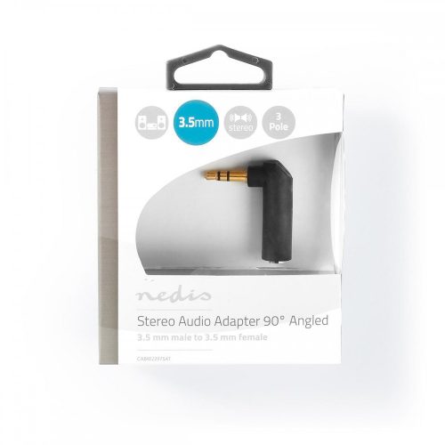 Nedis 3,5 mm sztereo jack 90° aranyozott adapter