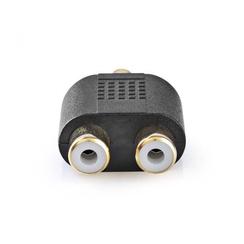 Aranyozott RCA elosztó adapter | RCA dugó - 2x RCA aljzat