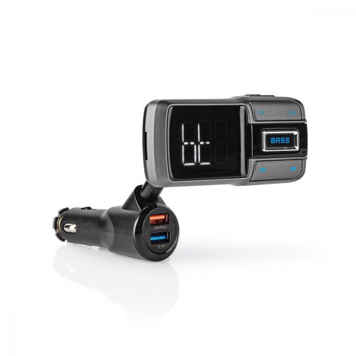 Bluetotth FM tanszmitter Bass Boost - Dupla USB töltő 3 A - MicroSD | Hangvezérlés (CATR101BK)