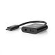 USB-C - jack átalakító Adapter | USB-C dugó / USB-C - fejhallgató | 0,15 m | Fekete