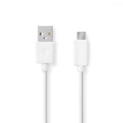   Nedis USB-C - USB kábel - Gyorstöltés - 60 W - 1 m - Fehér