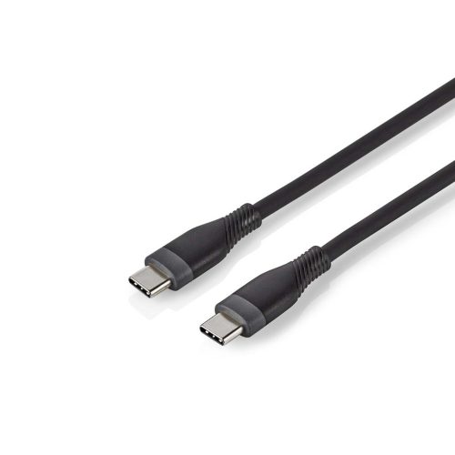 USB-C Gyorstöltő kábel - 60 W - 480 Mbps - Fekete - Szilikon - 1.5m