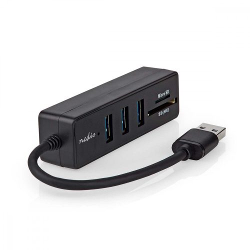 Nedis USB3.2 hub - 3 port - 5 Gbps - SD / MicroSD kártyaolvasó