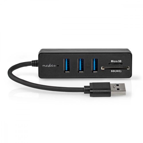 Nedis USB3.2 hub - 3 port - 5 Gbps - SD / MicroSD kártyaolvasó