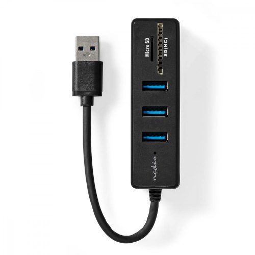 Nedis USB3.2 hub - 3 port - 5 Gbps - SD / MicroSD kártyaolvasó