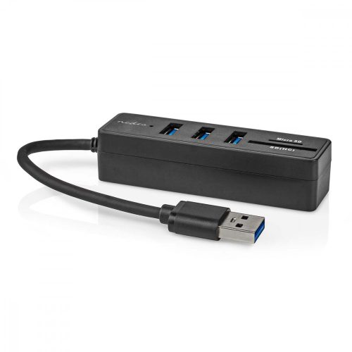 Nedis USB3.2 hub - 3 port - 5 Gbps - SD / MicroSD kártyaolvasó