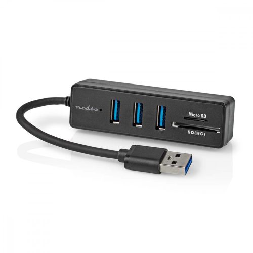 Nedis USB3.2 hub - 3 port - 5 Gbps - SD / MicroSD kártyaolvasó