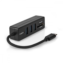   Nedis USB-C hub kártyaolvasóval - USB3.2 - 3x USB-A port - 5 Gbps
