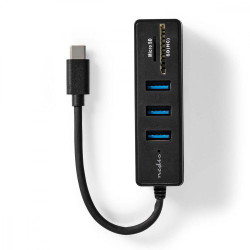 Nedis USB-C hub kártyaolvasóval - USB3.2 - 3x USB-A port - 5 Gbps