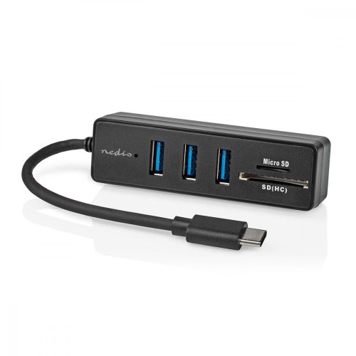 Nedis USB-C hub kártyaolvasóval - USB3.2 - 3x USB-A port - 5 Gbps
