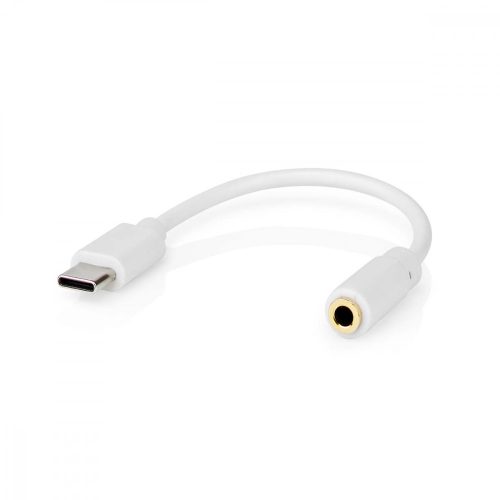USB-C - jack audio átalakító - 10 cm - Fehér