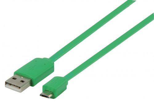 Micro USB - USB kábel 1m - zöld