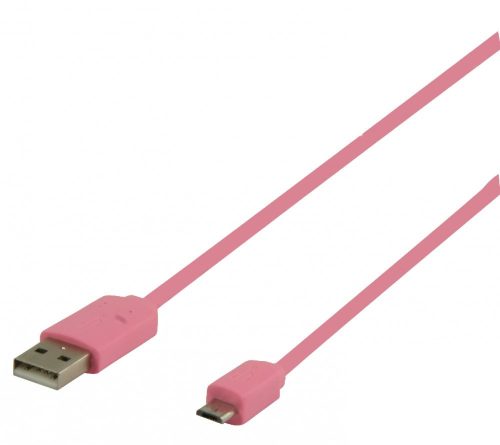 Micro USB - USB kábel 1m - rózsaszín