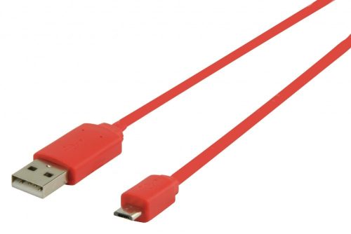 Micro USB - USB kábel 1m - piros