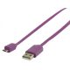 Micro USB - USB kábel 1m - lila