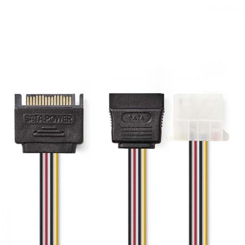 SATA dugó - SATA aljzat + Molex Aljzat tápelosztó 0,15 m (CCGP73555VA015)