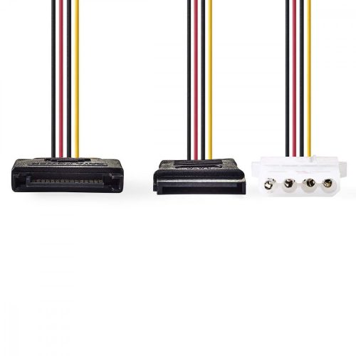 SATA dugó - SATA aljzat + Molex Aljzat tápelosztó 0,15 m (CCGP73555VA015)