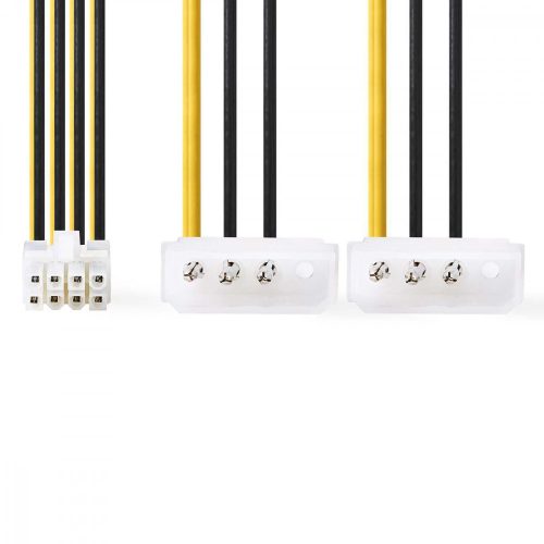 Tápkábel 2x Molex Dugó - EPS 8 tűs Dugó - 0,15 m