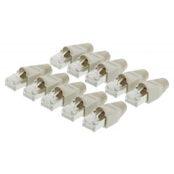   RJ45 8P8C csatlakozó törésgátlóval - Tömör Cat5 UTP kábelekhez - 10 db