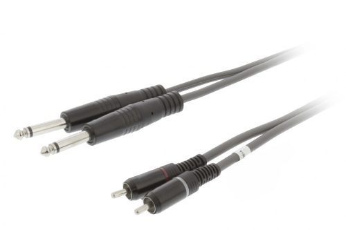 Nedis 2x 6,3 mm jack - 2x RCA kábel - 3 m (COTH23320GY30)