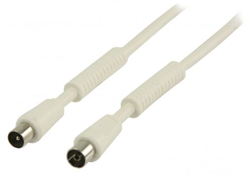 Koax Kábel 120 dB | Koax Dugó - Koax Aljzat | 1 m | Fehér (CSGP40020WT10)