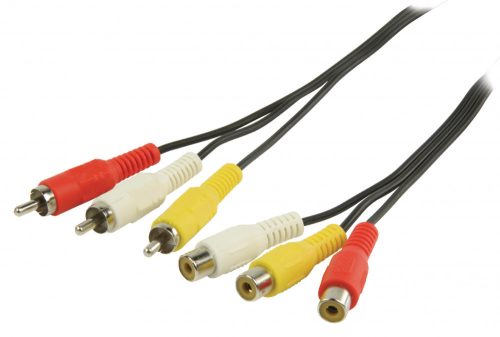 Kompozit hosszabbító kábel | 3x RCA Dugó / alj | 2 m (CVGP24305BK20)