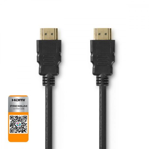 Nedis Premium nagy sebességű HDMI kábel Ethernet átvitellel | 4K | 1 m (CVGP34050BK10)