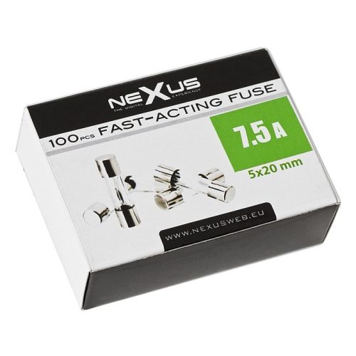 Olvadó biztosíték - 7,5 A / 250 V - 5 x 20 mm