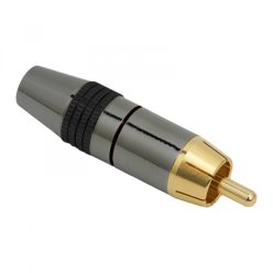RCA dugó aranyozott fekete 8mm kábelhez