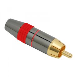 RCA dugó aranyozott piros 8mm kábelhez