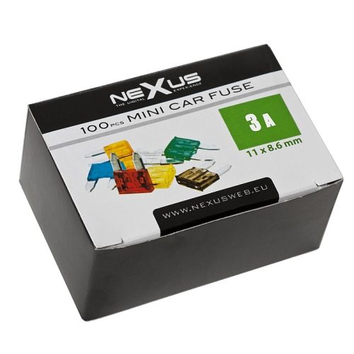 Mini késes biztosíték - 3 A - 11 x 8,6 mm