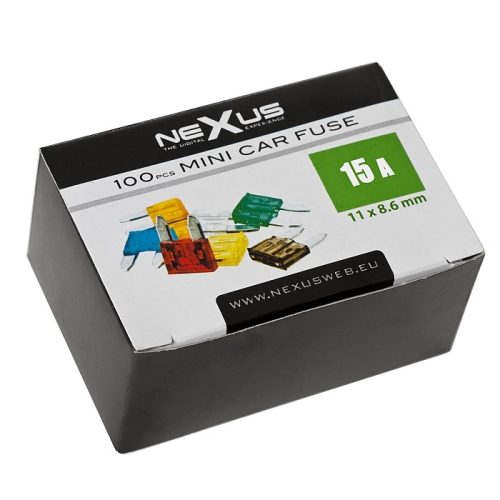 Mini késes biztosíték - 15 A - 11 x 8,6 mm 