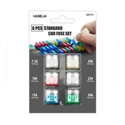 Késes biztosíték készlet - 7.5A, 10A, 15A, 20A, 25A, 30A