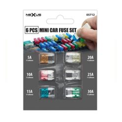   Mini Késes Biztosíték készlet - 5A, 10A, 15A, 20A, 25A, 30A
