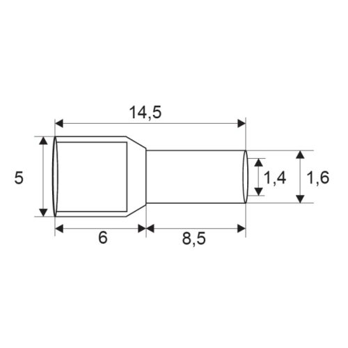 Érvéghüvely 2 x 0,5 mm² Fehér