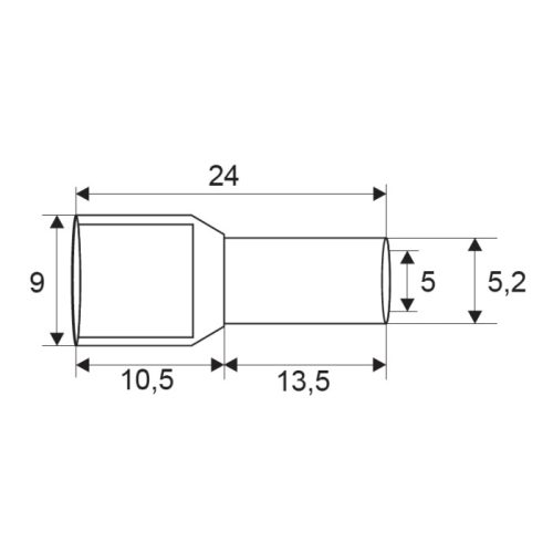 Érvéghüvely 2 x 6,0 mm² Sárga