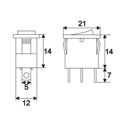 12V Billenőkapcsoló Piros Led 15A
