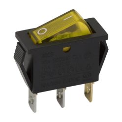 Billenőkapcsoló Sárga világítás 250V 16A - 31x14 mm