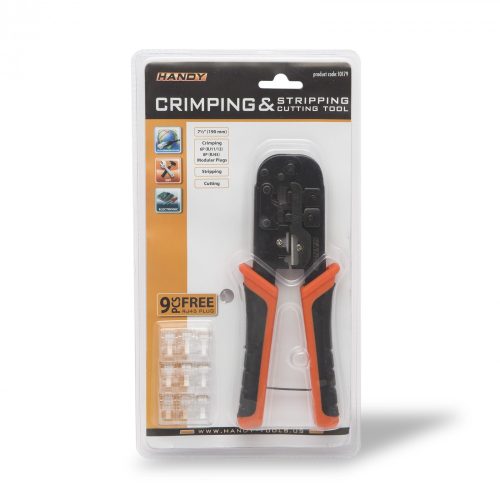 Handy krimpelő fogó RJ11 RJ12 RJ45 csatlakozókhoz