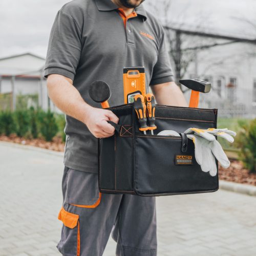 Handy szerszámos táska - Összecsukható, oldalzsebes - 360 x 210 x 290 mm