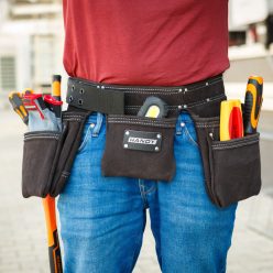   Handy Szegecselt Bőr Szerszámtartó - 7 Zseb és Kalapácstartó